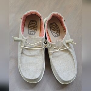 Hey Dude Men's Wally Linen Slip-On Shoes in Beige